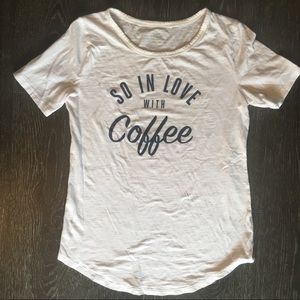 White So In Love With Coffee T-shirt, size XS